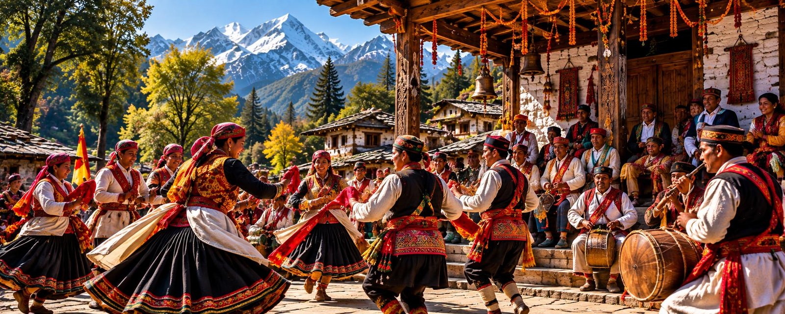 Traditional festival and community celebration in Chamoli