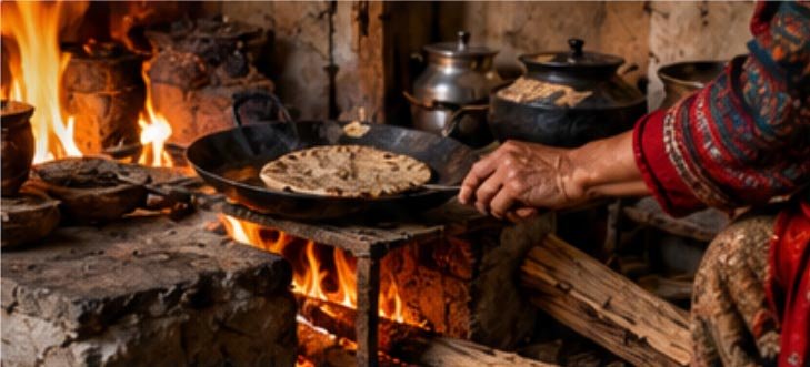 Traditional Himalayan kitchen